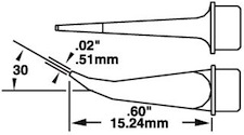 600 Series Cartridge, Bent Conical Tip 30º .51mm for MX-500, SMTC-0172Metcal